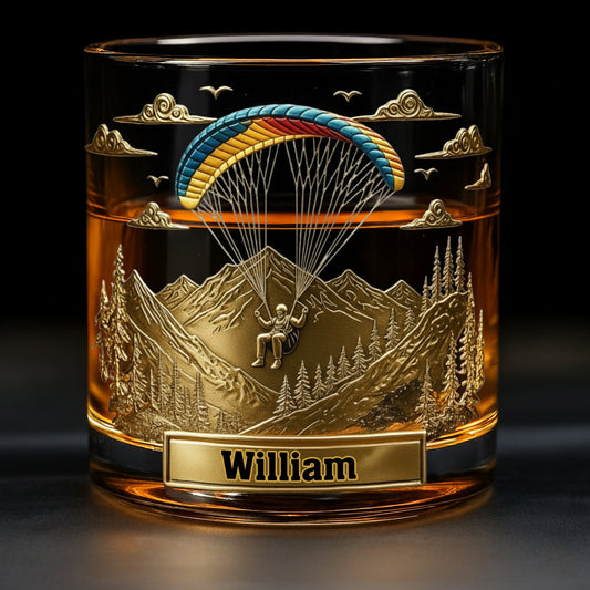 Sky Master - Personalized Parachute/Paragliding Whiskey Glass