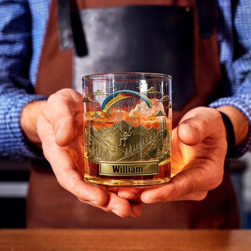 Sky Master - Personalized Parachute/Paragliding Whiskey Glass