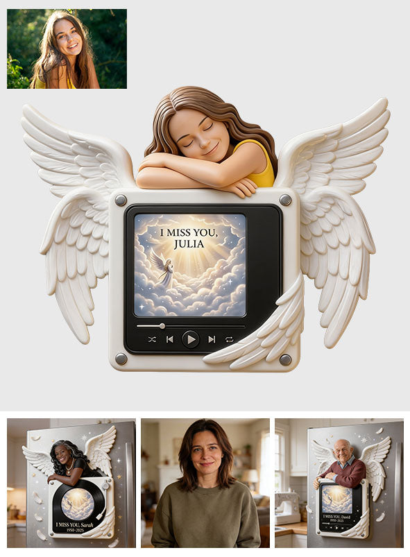 I Miss You - Personalized Memorial Custom Shape Music Magnet