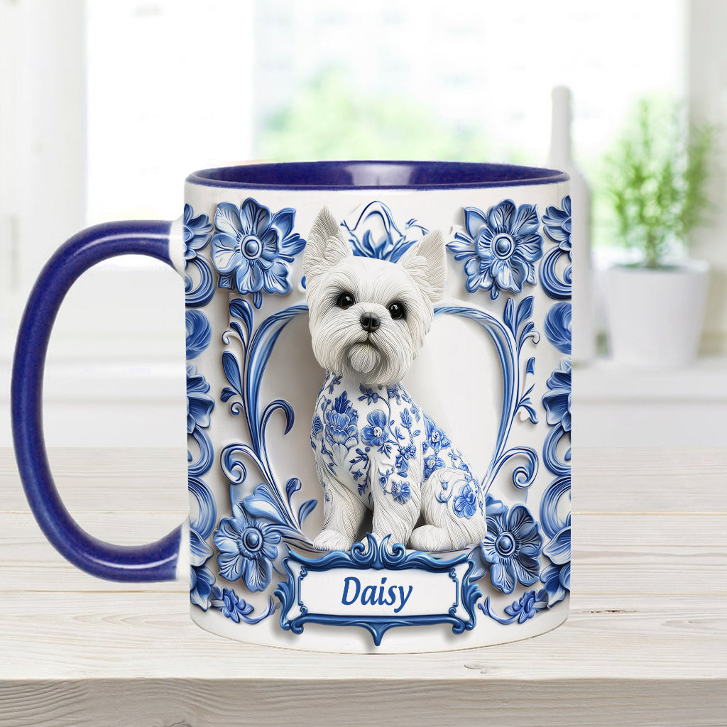 Cute Yorkshire Terriers - Personalized Dog Accent Mug