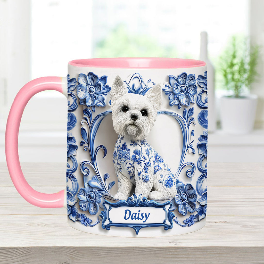 Cute Yorkshire Terriers - Personalized Dog Accent Mug
