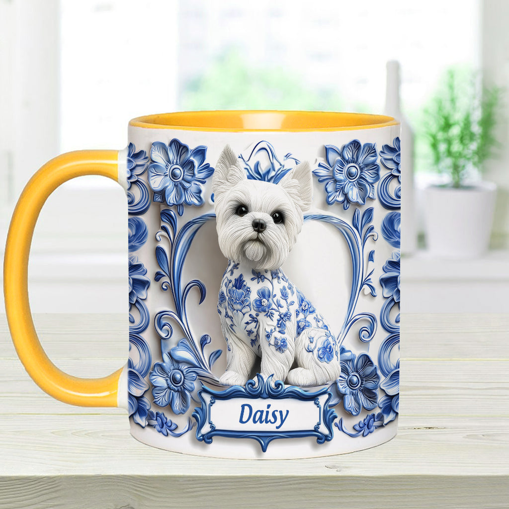 Cute Yorkshire Terriers - Personalized Dog Accent Mug