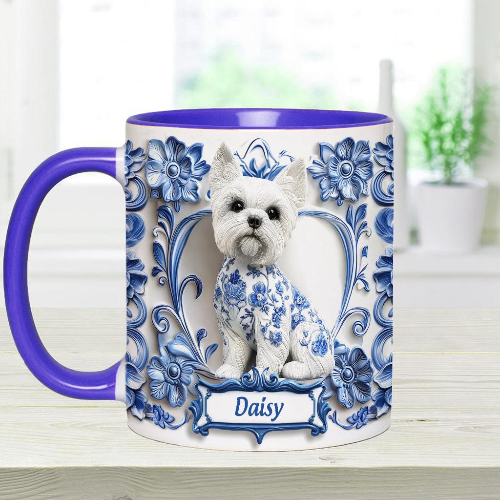 Cute Yorkshire Terriers - Personalized Dog Accent Mug