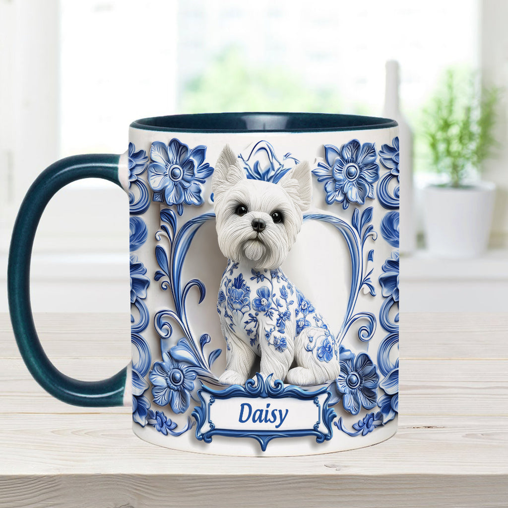 Cute Yorkshire Terriers - Personalized Dog Accent Mug