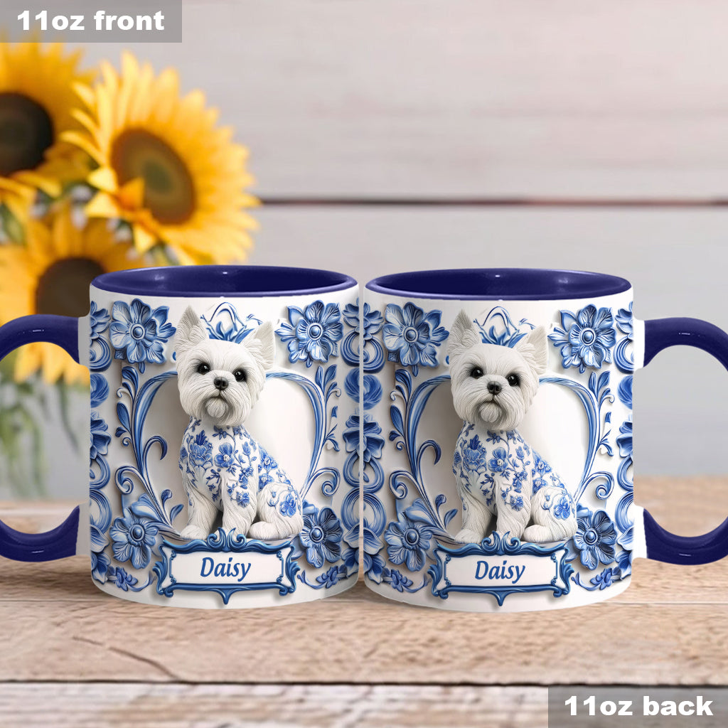 Cute Yorkshire Terriers - Personalized Dog Accent Mug
