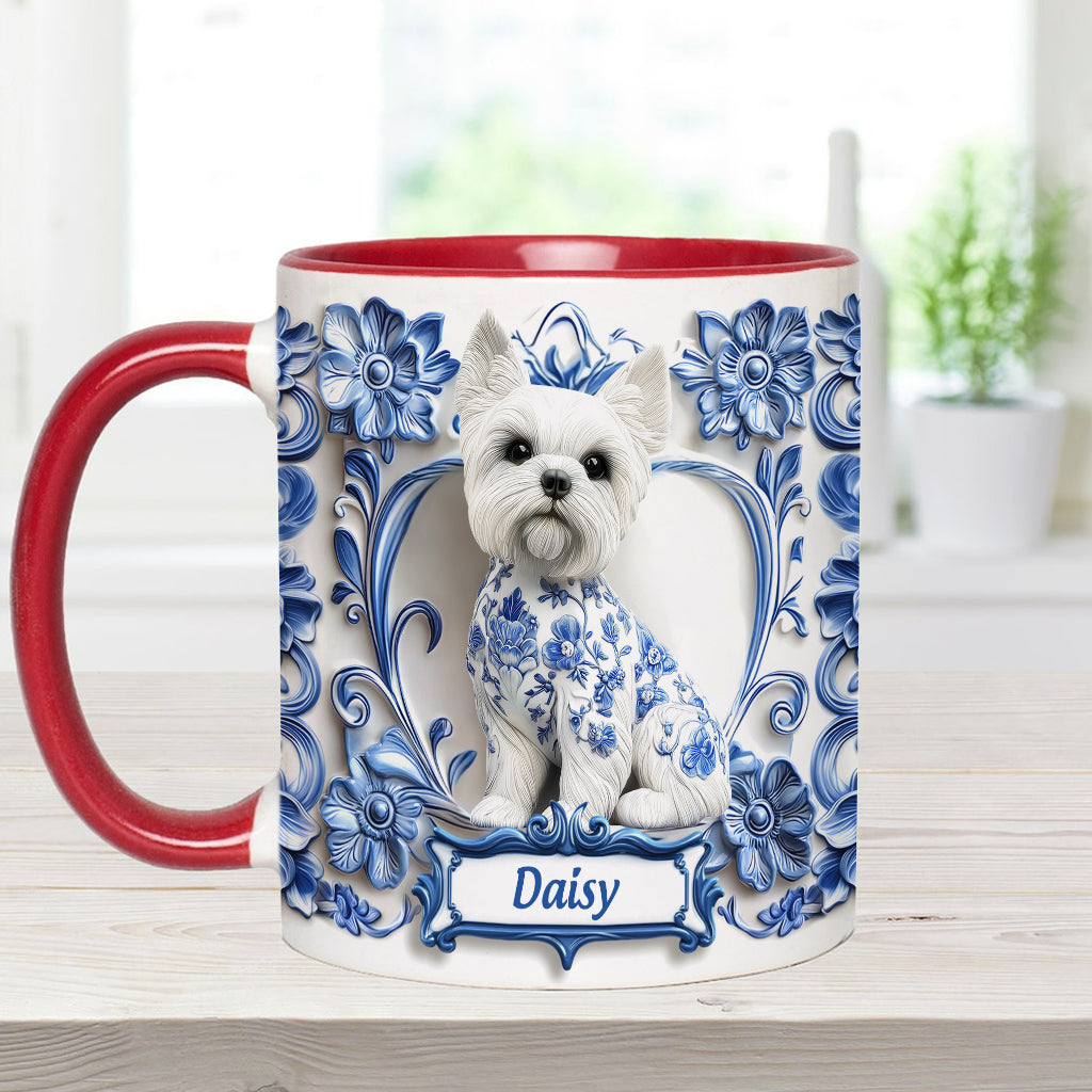 Cute Yorkshire Terriers - Personalized Dog Accent Mug