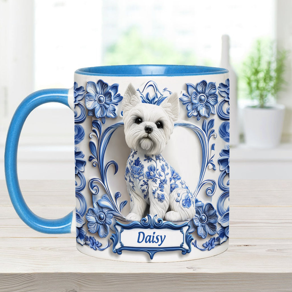 Cute Yorkshire Terriers - Personalized Dog Accent Mug