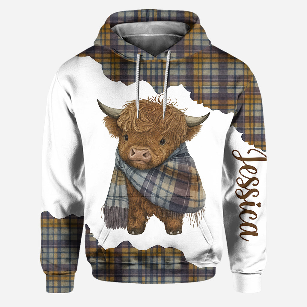 Adorable Highland Cow - Personalized Highland Cow Hoodie and Leggings