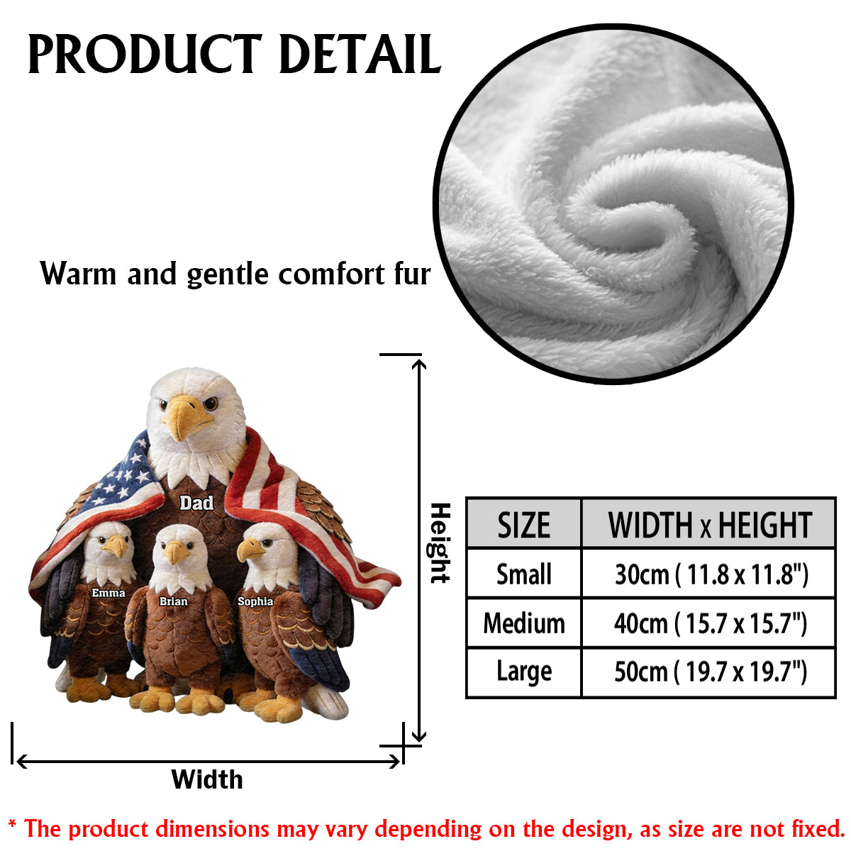 Strong Papa/Grandma Bald Eagle - Personalized Father Premium Faux Fur Pillow