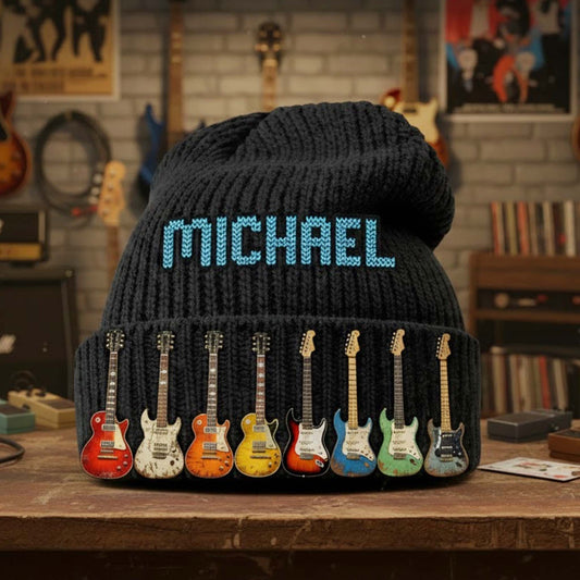 Vintage Guitars - Personalized Guitar Beanie Hat