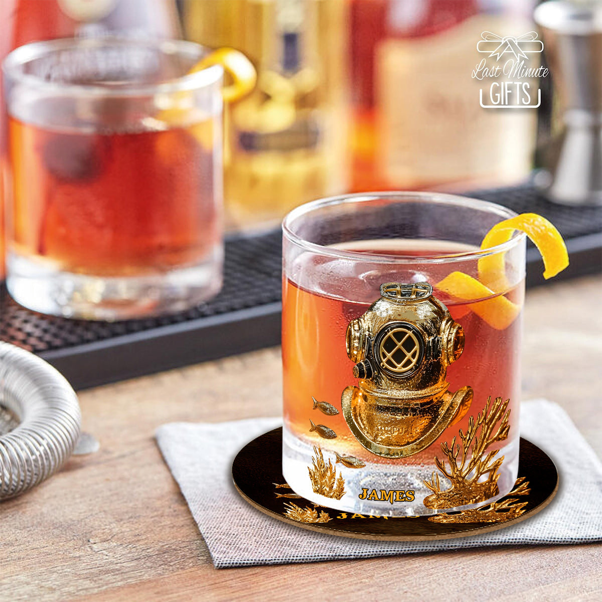 Scuba Diving Lovers Gift - Personalized Scuba Diving Whiskey Glass