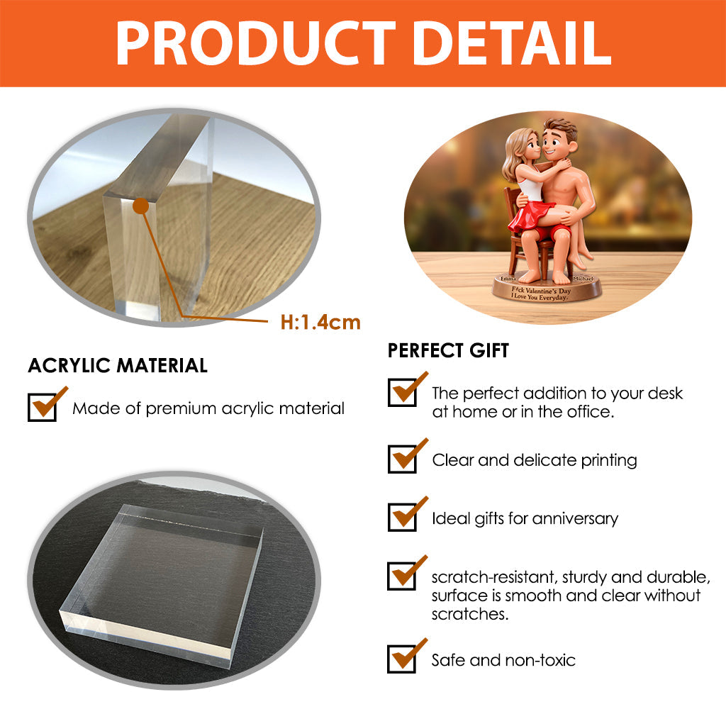 Any Photo Funny Gift For Couple - Personalized Couple Custom Shaped Acrylic Plaque