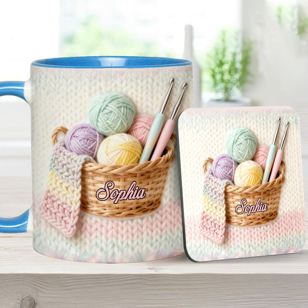 Love Crocheting - Personalized Crocheting Accent Mug & Coaster