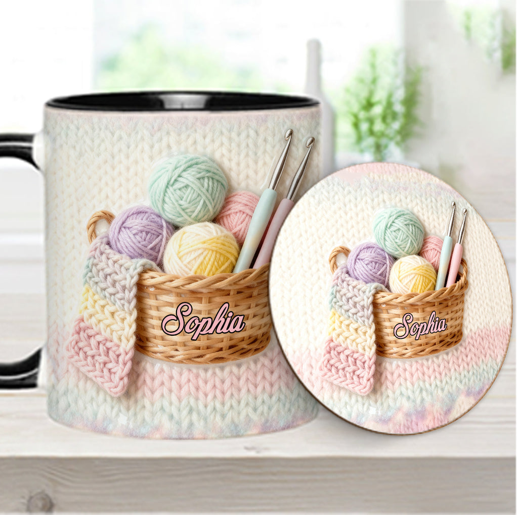 Love Crocheting - Personalized Crocheting Accent Mug & Coaster