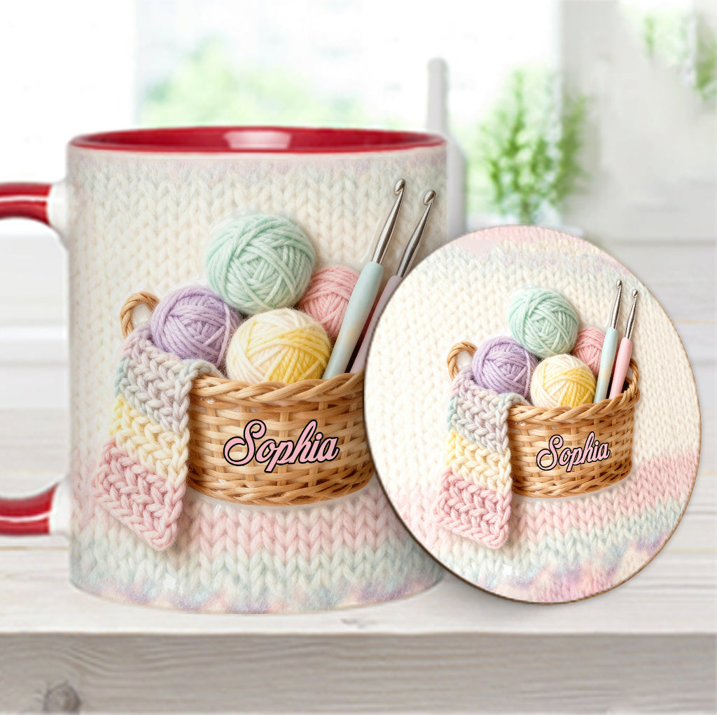 Love Crocheting - Personalized Crocheting Accent Mug & Coaster