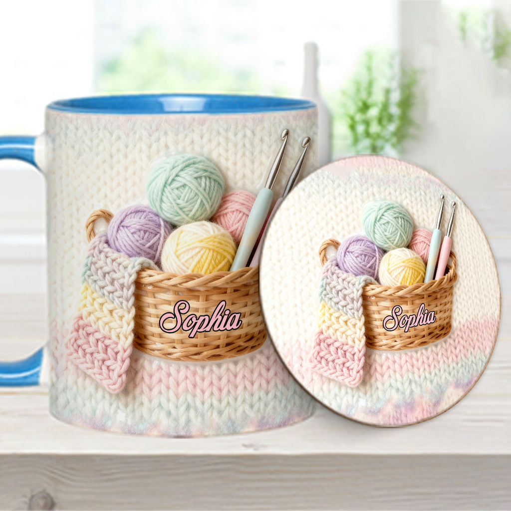 Love Crocheting - Personalized Crocheting Accent Mug & Coaster
