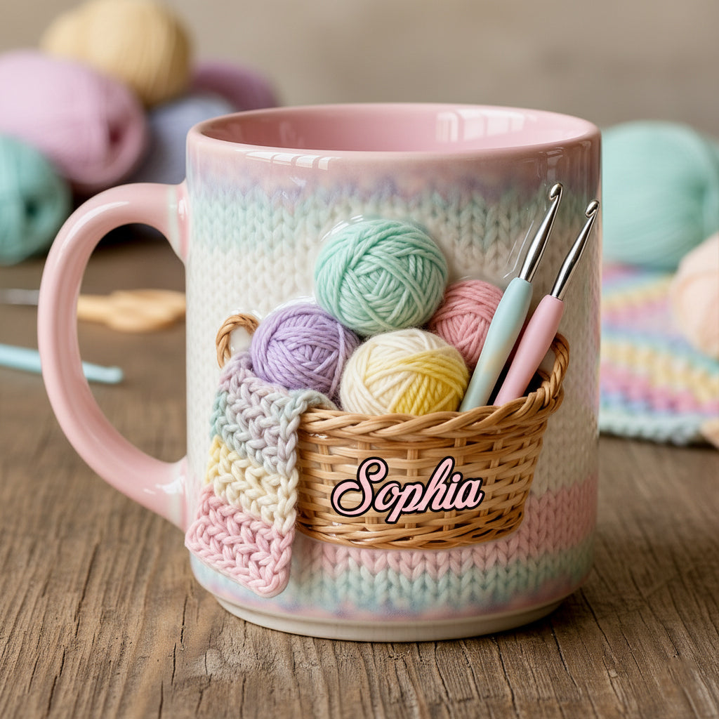 Love Crocheting - Personalized Crocheting Accent Mug & Coaster