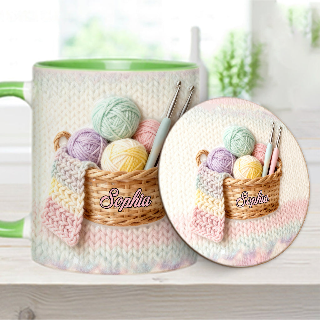 Love Crocheting - Personalized Crocheting Accent Mug & Coaster
