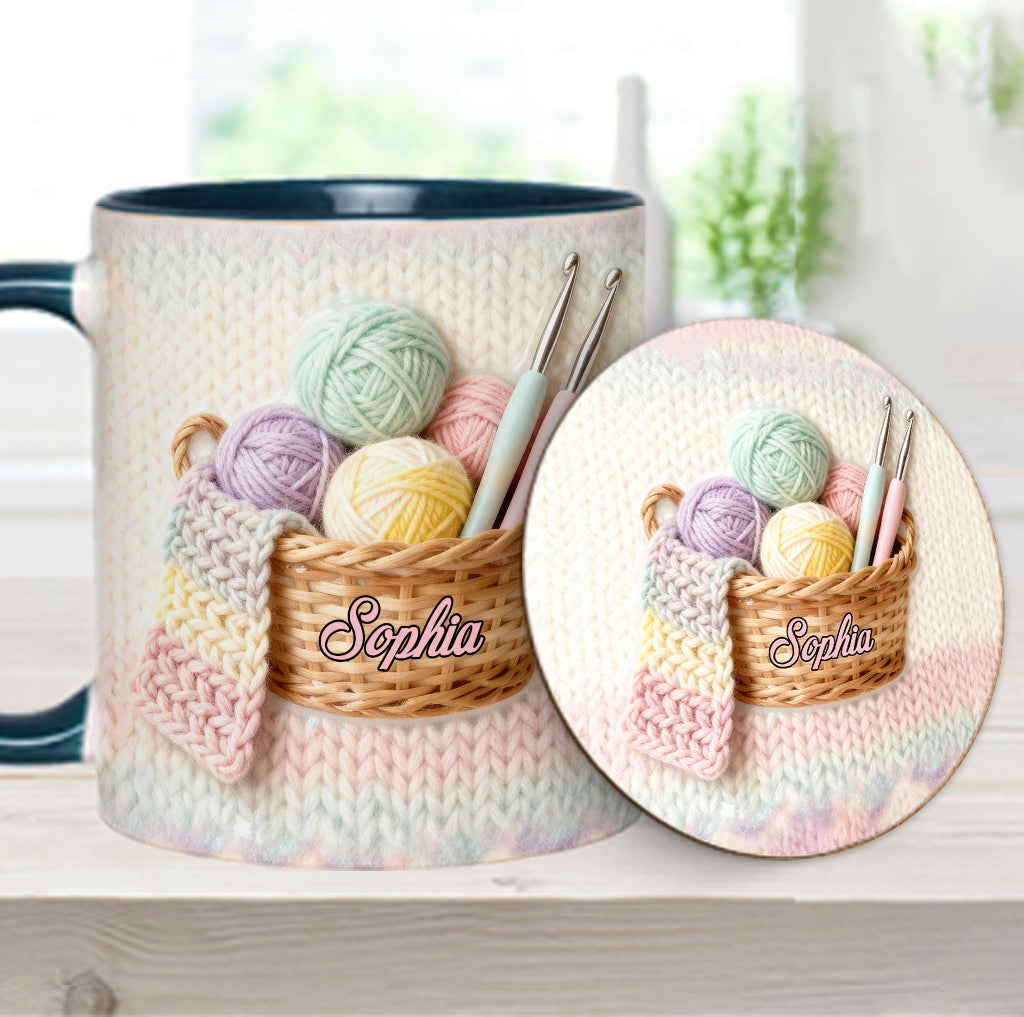 Love Crocheting - Personalized Crocheting Accent Mug & Coaster