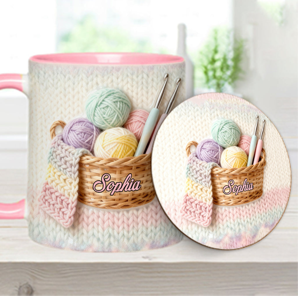 Love Crocheting - Personalized Crocheting Accent Mug & Coaster