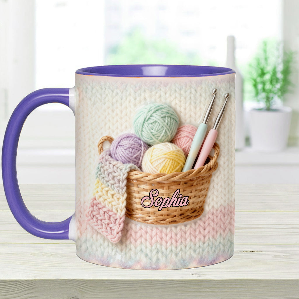 Love Crocheting - Personalized Crocheting Accent Mug & Coaster