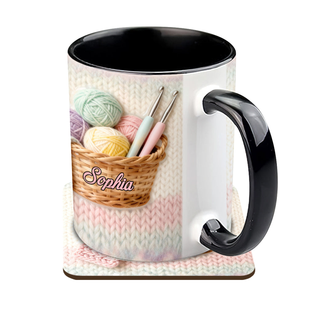Love Crocheting - Personalized Crocheting Accent Mug & Coaster