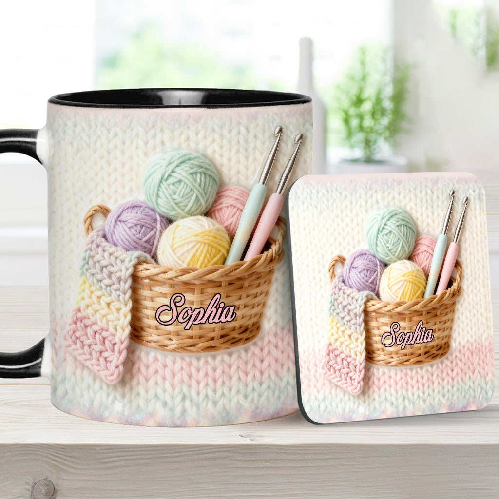 Love Crocheting - Personalized Crocheting Accent Mug & Coaster