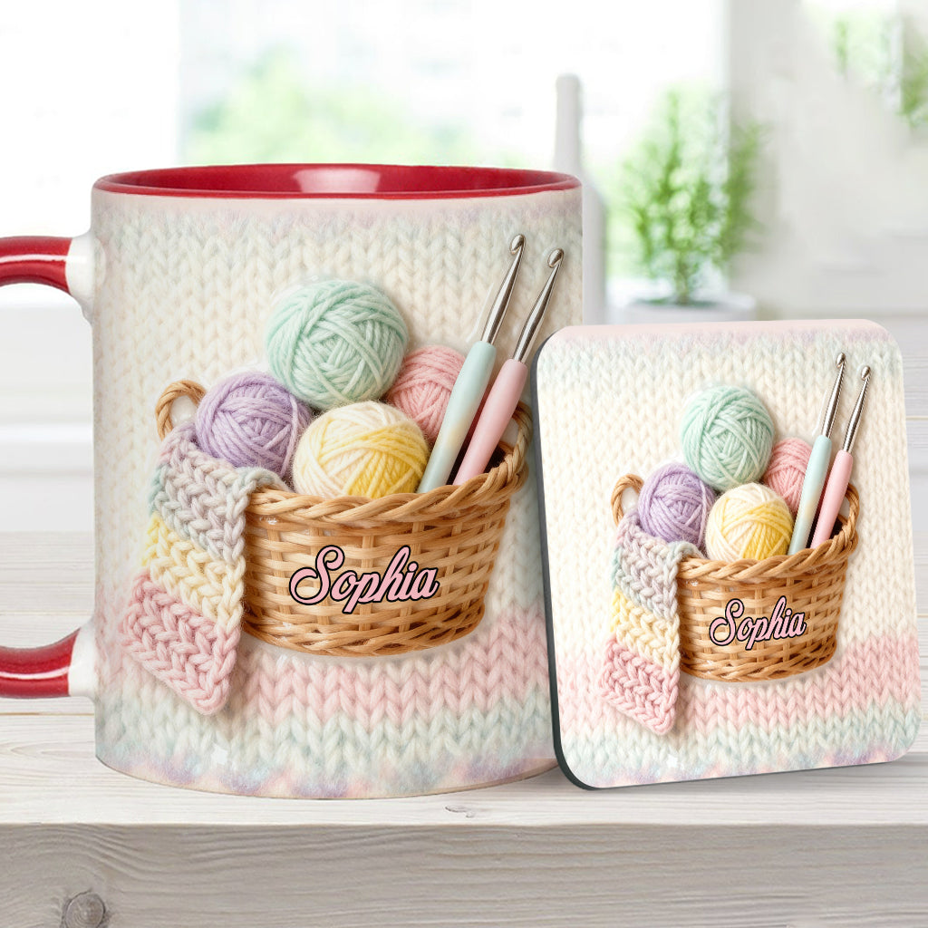 Love Crocheting - Personalized Crocheting Accent Mug & Coaster