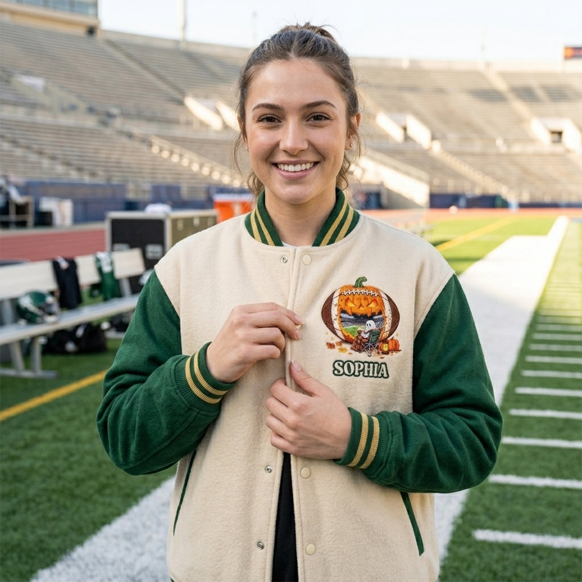 Tis The Season - Personalized Football Varsity Jacket