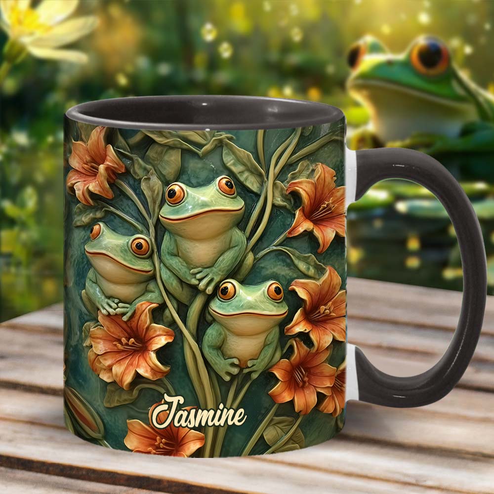 Frog Lovers - Personalized Frog Accent Mug