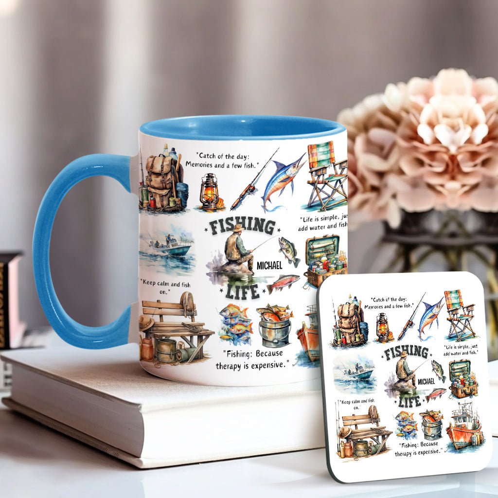 Love Fishing - Personalized Fishing Accent Mug