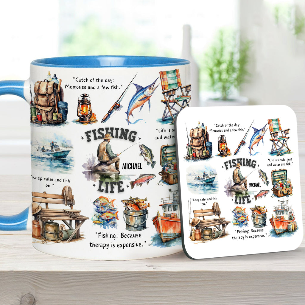 Love Fishing - Personalized Fishing Accent Mug