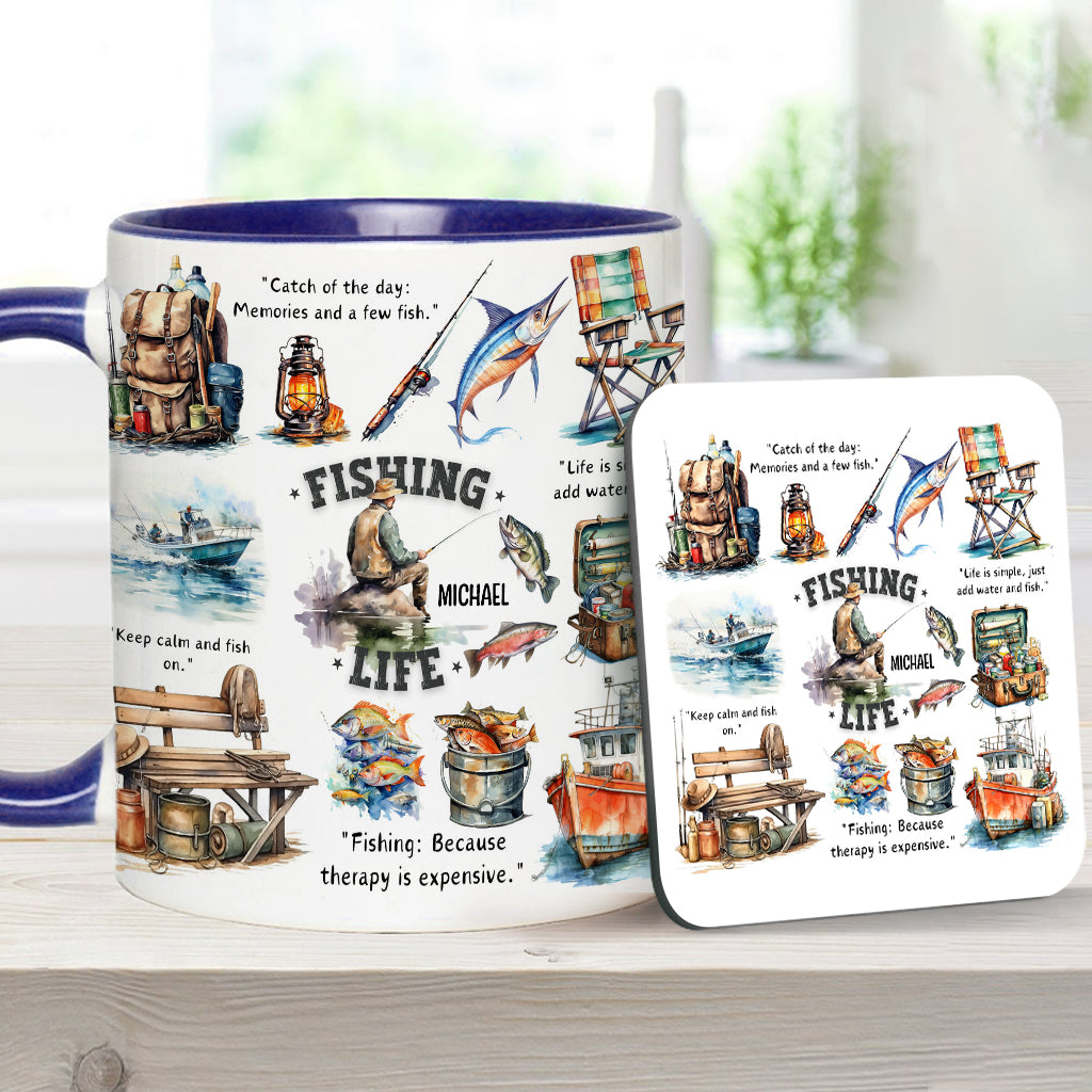 Love Fishing - Personalized Fishing Accent Mug