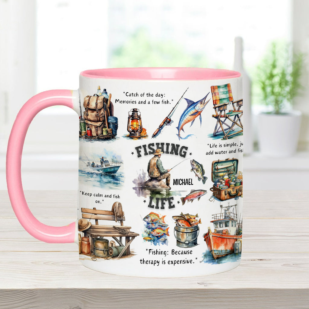 Love Fishing - Personalized Fishing Accent Mug