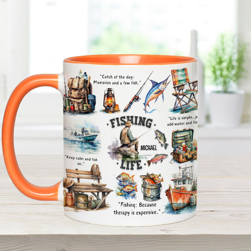 Love Fishing - Personalized Fishing Accent Mug