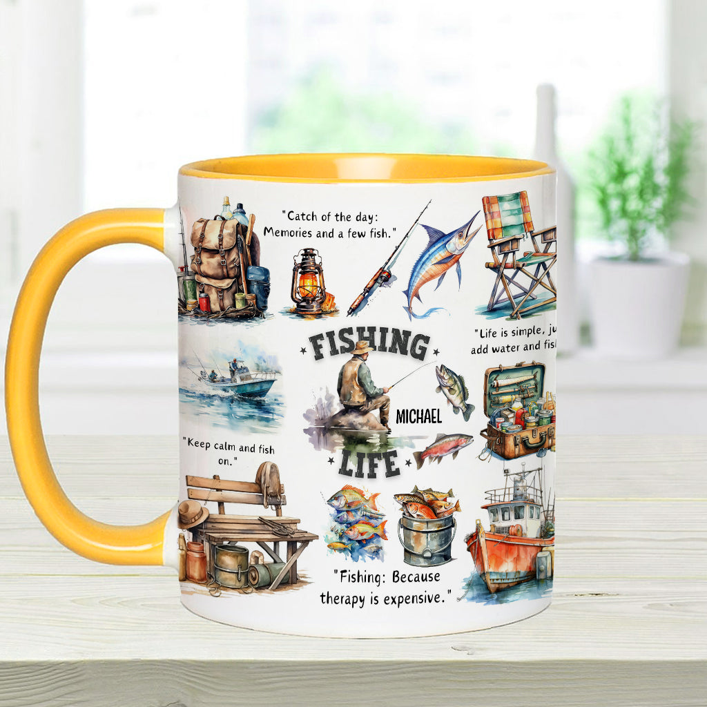 Love Fishing - Personalized Fishing Accent Mug