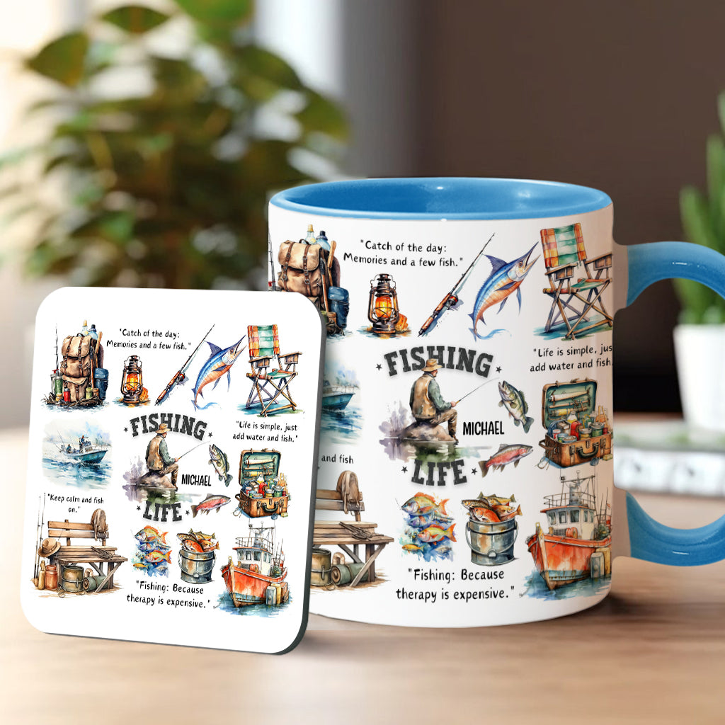 Love Fishing - Personalized Fishing Accent Mug