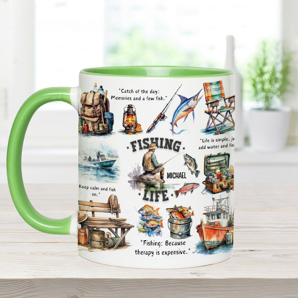 Love Fishing - Personalized Fishing Accent Mug
