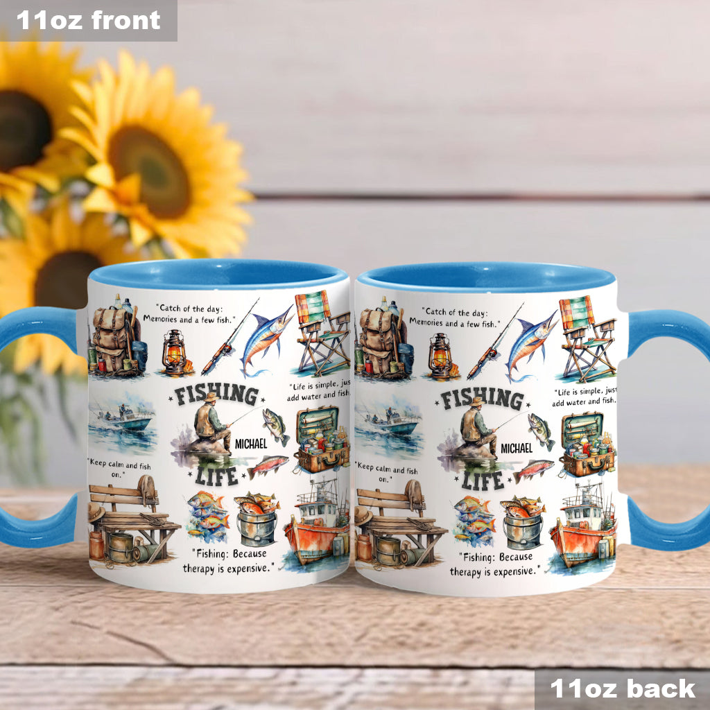 Love Fishing - Personalized Fishing Accent Mug