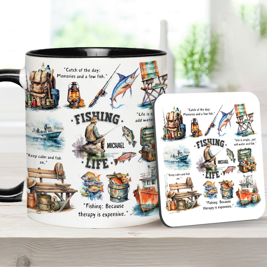 Love Fishing - Personalized Fishing Accent Mug
