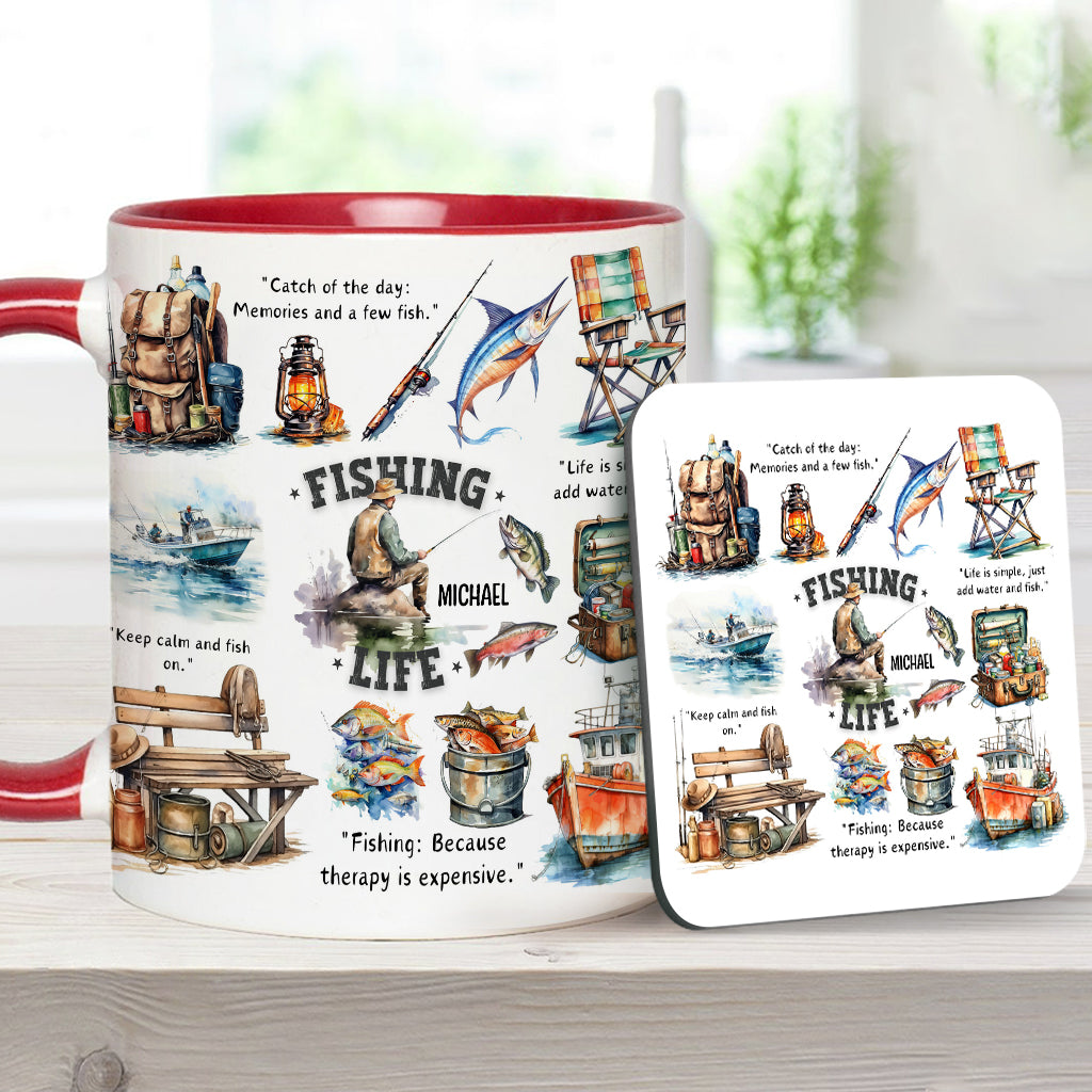 Love Fishing - Personalized Fishing Accent Mug