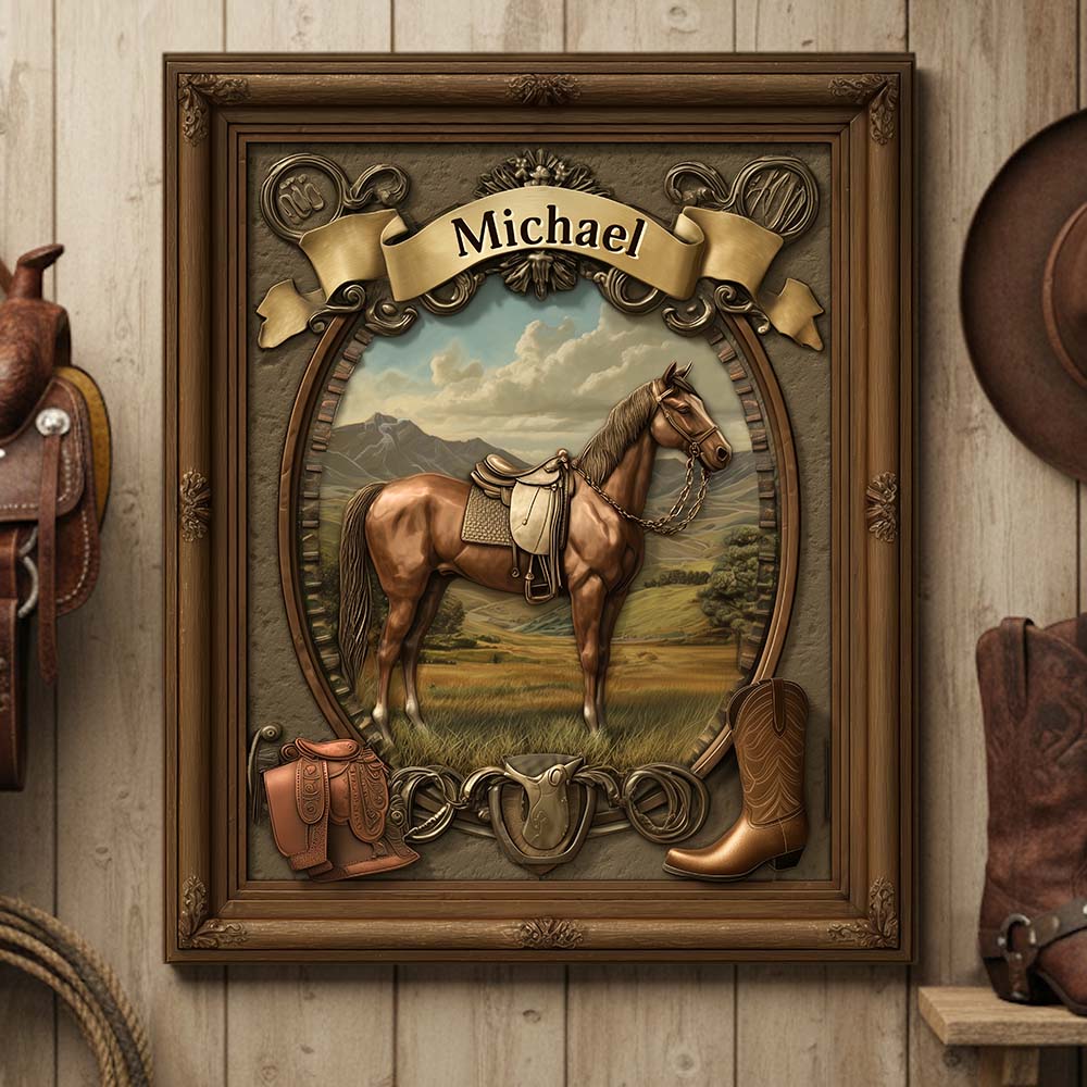 Love Horse - Personalized Horse Custom Shaped Wood Sign