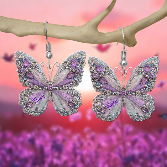 Beautiful Butterfly - Personalized Butterfly Earrings