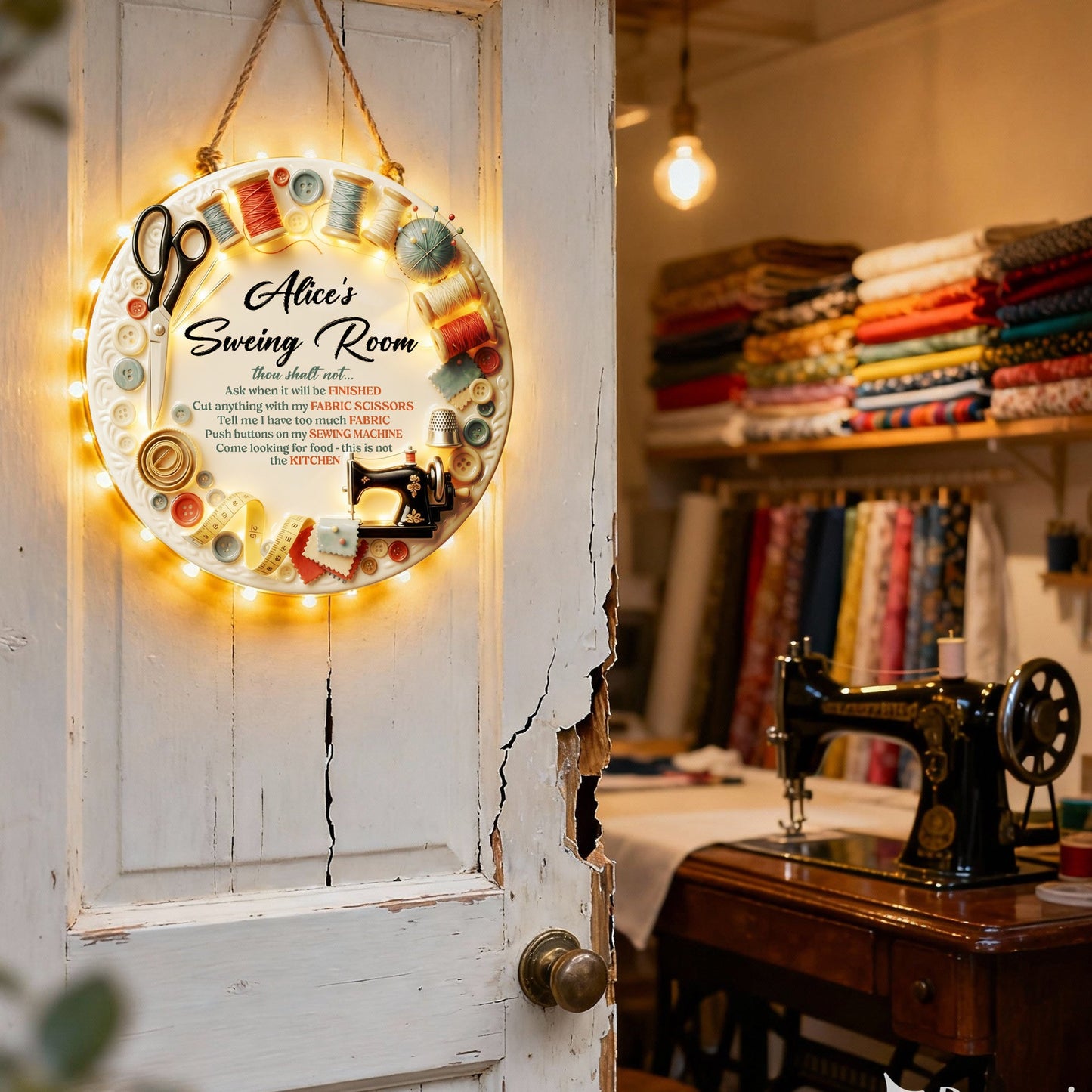 Sewing room - Personalized Sewing LED Light Acrylic Sign