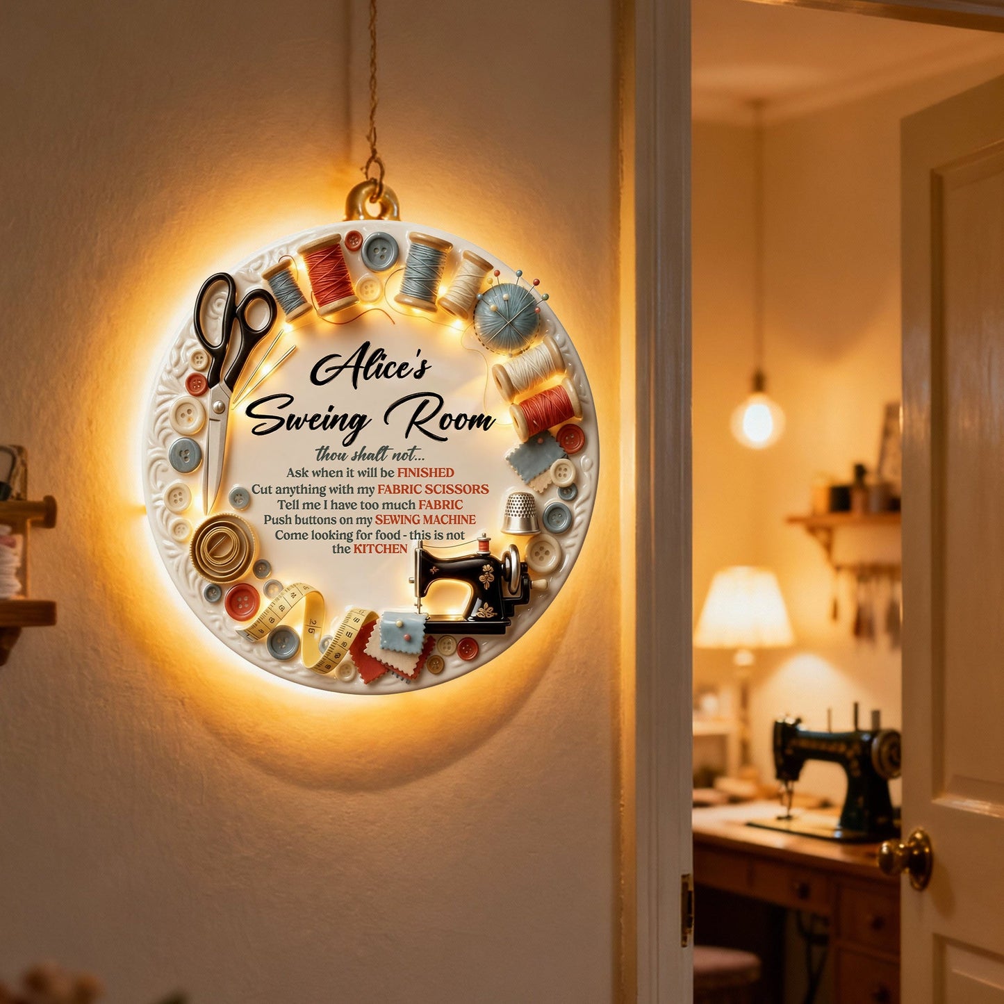 Sewing room - Personalized Sewing LED Light Acrylic Sign