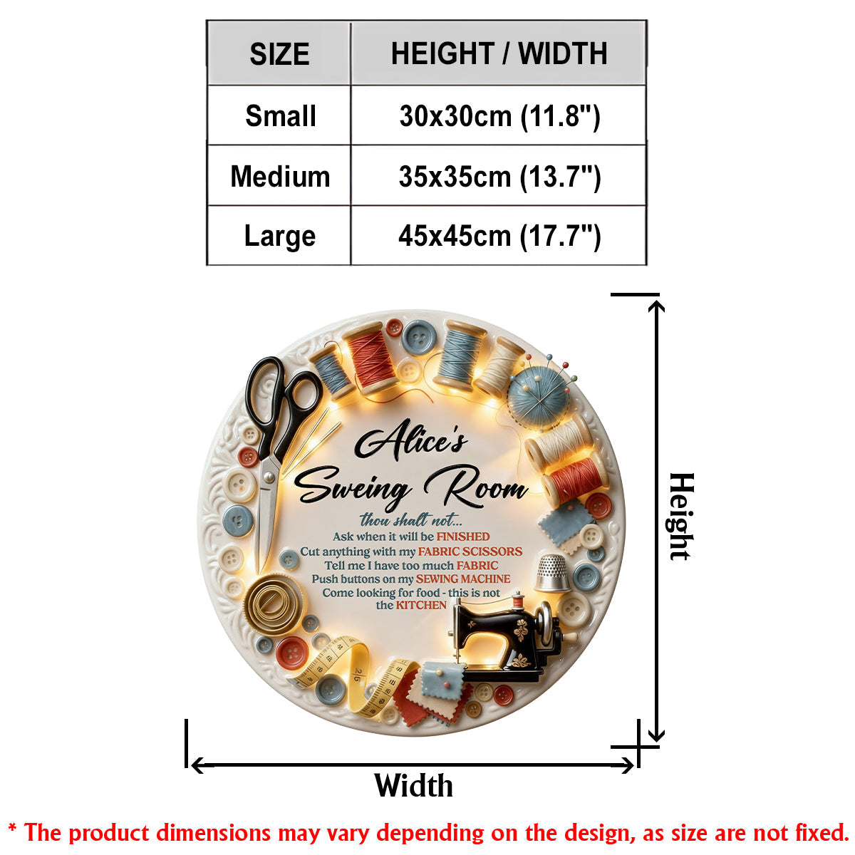 Sewing room - Personalized Sewing LED Light Acrylic Sign