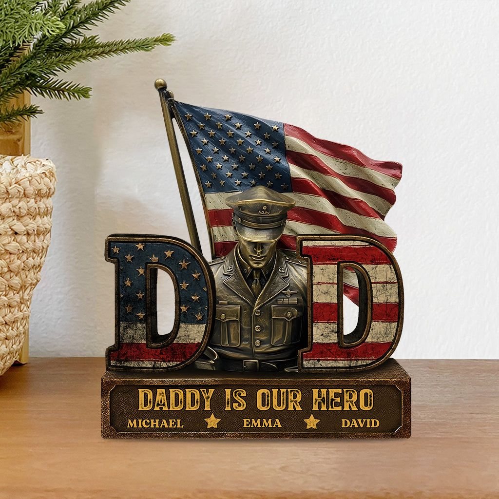My Dad Is My Hero - Personalized Father Custom Shaped Acrylic Plaque