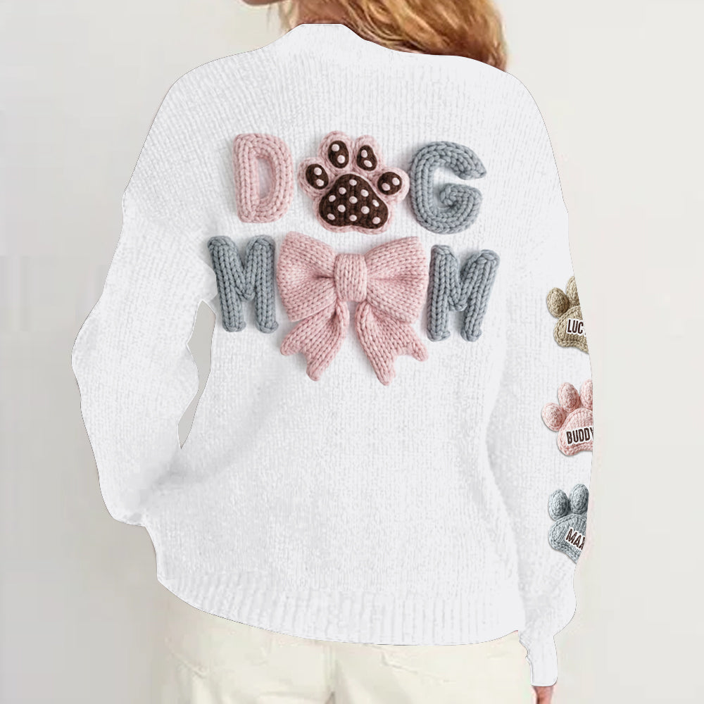 Dog Mom - Personalized Dog Cardigan Sweater