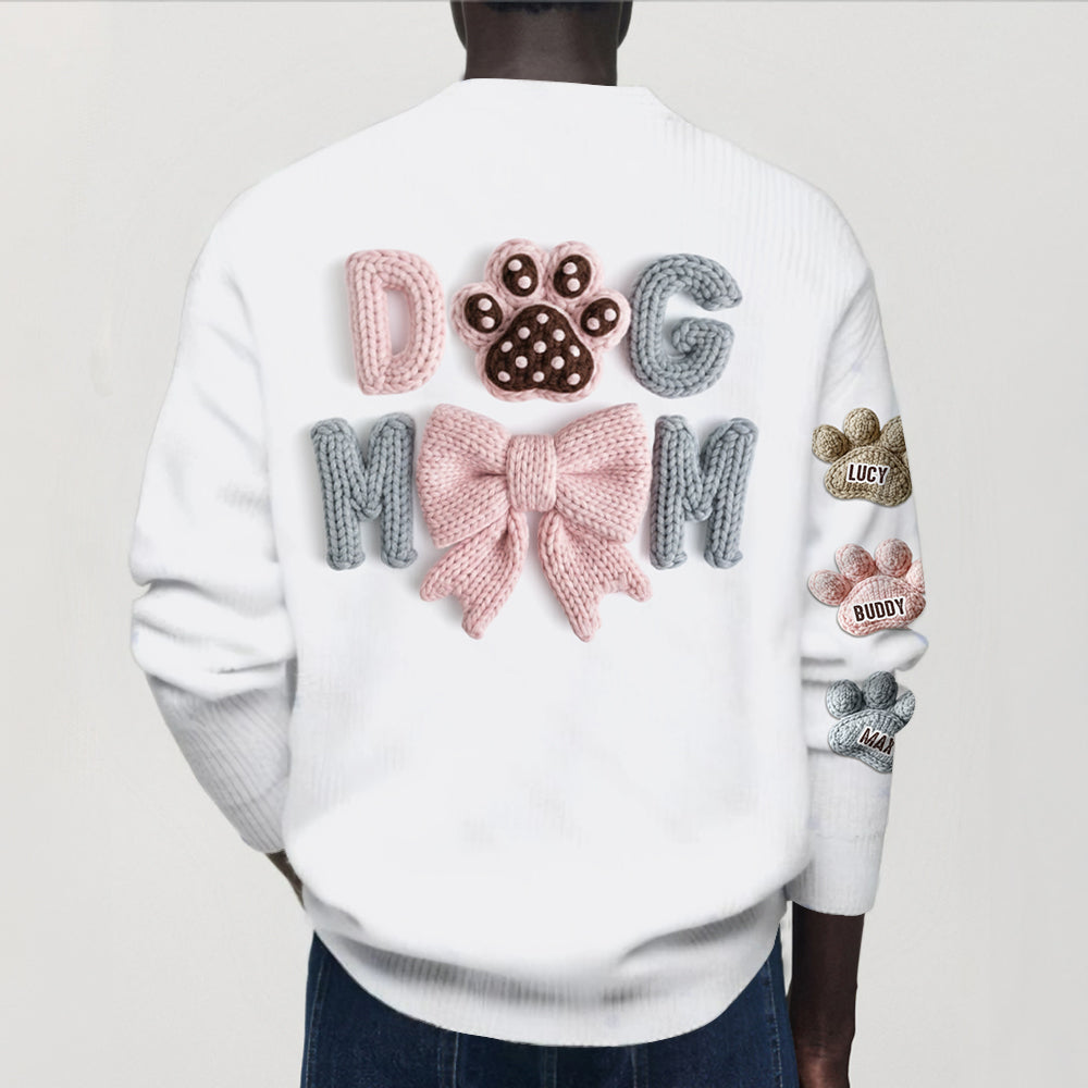 Dog Mom - Personalized Dog Cardigan Sweater