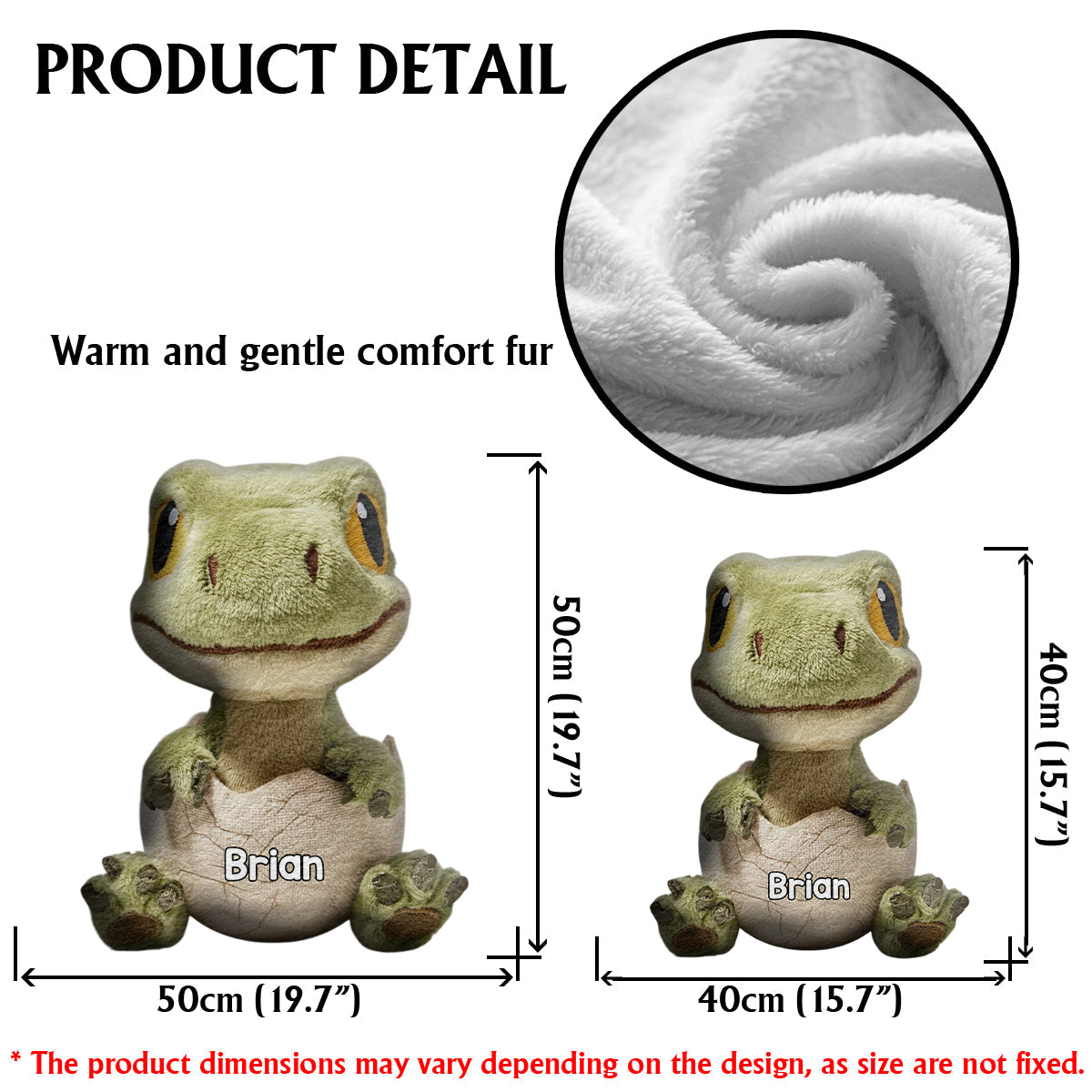 Love Dinosaur - Personalized Kid Faux Fur Shaped Pillow